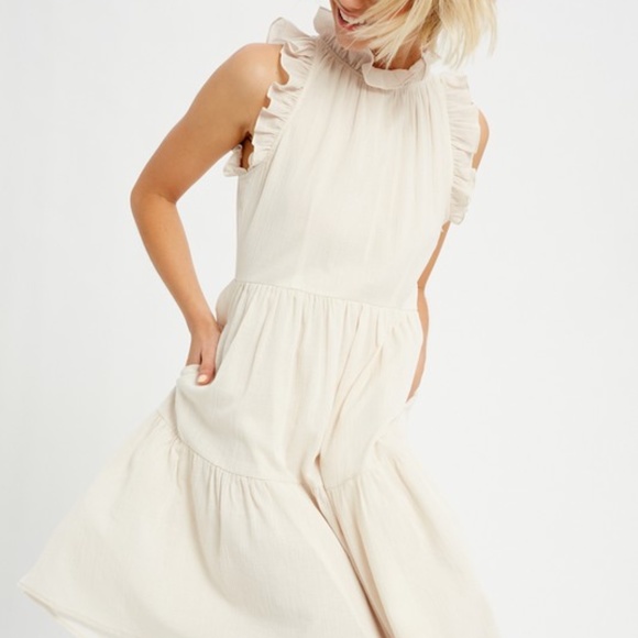 Listicle Dresses & Skirts - Ruffle Detail Halter Neck Dress